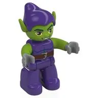 Duplo Figure Green Goblin, Dark Purple Hat and Tunic Print