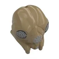 Minifig Head Special, Gand with Light Bluish Gray Netting Eyes, Mouth Print