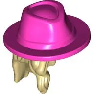Hair and Hat, Long with Dark Pink Hat Pattern