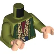 Torso, Dark Green Vest, Tan Knotted Shirt, Dark Red Shirt print, Olive Green Arms, Light Nougat Hands