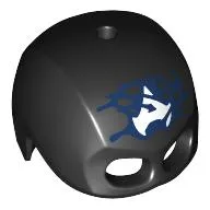 Helmet / Mask, Top Hole (Captain America) with White 'A, on Dark Blue Field, Venomized print