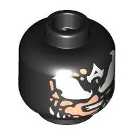 Minifig Head Captain America, Light Nougat Faces, White Venom Eyes, 'A' Venomized