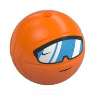 Minifig Head Special, Basketball with White/Blue Visors print