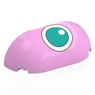 Brick Round, Curved 2 x 4 x 2, Half, No Studs, Dark Turquoise Jigglypuff Left Eye Print