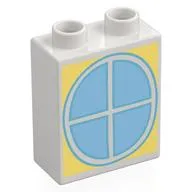 Duplo Brick 1 x 2 x 2 with Window Print