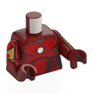 Torso, Iron Man Mark 3 Armor, Red Chest, Round Arc Reactor print, Dark Red Arms and Hands