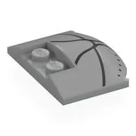 Brick Round 3 x 4 x 2/3 Triple Curved with 2 Sunk Studs with Black Lines, Dots print