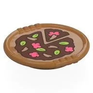 Duplo Disk with Pizza, Coral/Lime/Dark Tan Ingredients print