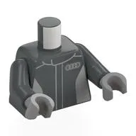 Torso, Racing Suit, Grey Audi Logo Print, Dark Bluish Gray Arms, Light Bluish Gray Hands