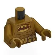 Torso, Dark Red Batman Armor Print, Pearl Gold Arms and Hands