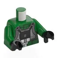 Torso A-Wing Pilot Suit, Grey Vest, Black Breathing Apparatus Print, Green Arms, Black Hands