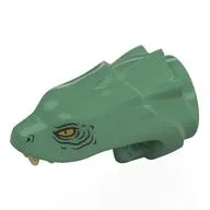 Animal / Creature Body Part, Snake / Dragon Head Upper Jaw with 3 Ridges with Yellow Eyes, Tan Fangs Print