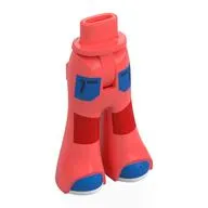 Minidoll Hips and Wide Pants with Blue Pockets, Shoes, Red Knee Panels Print