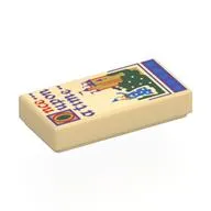 Tile 1 x 2 with Castle, Princess, Red/Dark Purple 'Once upon a time' Print