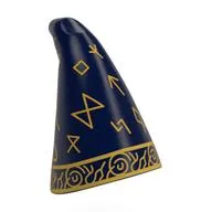 Hat Cone Drooping with Gold Trim, Runes Print