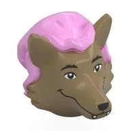 Head Special, Wolf with Bright Pink Bonnet Pattern, Face Print