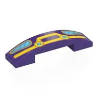 Brick Curved 4 x 1 Double, No Studs with Car Front, Yellow Bull Catcher, Medium Azure Headlights print