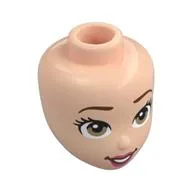 Minidoll Head, Reddish Brown Eyebrows, Brown Eyes, Coral Lips, Open Mouth Smile