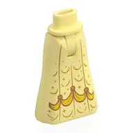Minidoll Hips and Full Length Skirt with Yellow Band, Gold Decorations Print