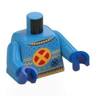 Torso, Christmas Sweater, Yellow/Red X-Men Logo, Wolverine on Back Print, Dark Azure Arms, Blue Hands