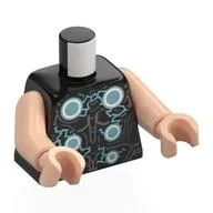 Torso, Armor, Metallic Blue Circles, Lightning Print, Light Nougat Arms and Hands