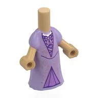 Microdoll Body Long Dress Lavender with Medium Lavender Underdress Print