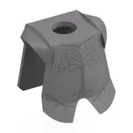 Minifig Neckwear Armor Breastplate with Leg Protection, Dark Silver Tree print