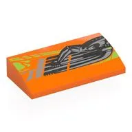 Brick Curved 2 x 4 x 2/3 No Studs with Droid Arm, Lime Shapes print