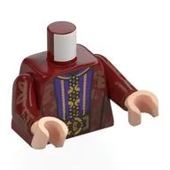 Torso, Open Robe, Gold Decorations, Dark Purple/Gold Shirt, Nougat Belt Print, Dark Red Arms, Light Nougat Hands