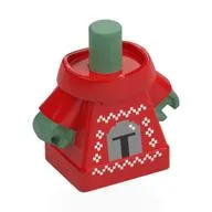 Minifig Body, Grogu with Christmas Sweater, Mandalorian Helmet Print