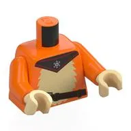 Torso, Tan Fur Chest, Black Bandana, Dark Brown Strap Print, Orange Arms, Tan Hands