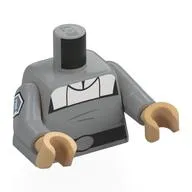 Torso, Imperial Uniform, White Collar, Black Belt, Kaminoan Insignia on Arm Print, Light Bluish Gray Arms, Warm Tan Hands