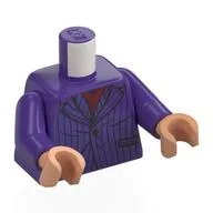 Torso, Jacket with Dark Blue Stripes, Dark Red Scarf Print, Dark Purple Arms, Nougat Hands