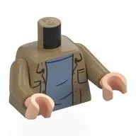 Torso, Vest, Pockets, Sand Blue Shirt Print, Dark Tan Arms, Light Nougat Hands