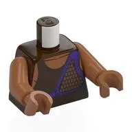 Torso, Sleeveless Shirt, Dark Purple Strap/Pouch Print, Sienna Brown Arms and Hands