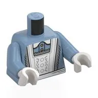 Torso, White Maid Apron, Light Bluish Grey Trim Print, Sand Blue Arms, White Hands