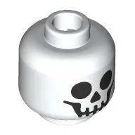 Minifig Head Skeleton, Black Skull Face Print