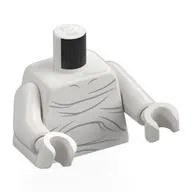 Torso, Dark Bluish Grey Alien Chest Lines Print, White Arms and Hands