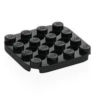 Plate 4 x 4 with Rounded Corners, Pin Holes between Studs
