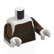 Torso, Dark Brown Armor Plating, Red Stains Print, Dark Brown Arms, White Hands