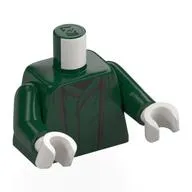 Torso, Dress/Robe, Silver Trim Print, Dark Green Arms, White Hands