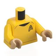 Torso, Star Fleet Uniform, Gold Badge print, Yellow Arms, Warm Tan Hands