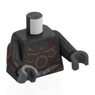 Torso, Droid Metal Plating, Copper Stains, White Wires Print, Pearl Titanium Arms, Dark Bluish Gray Hands