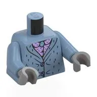 Torso, Coat, Buttons, Dark Blue Fur, Lavender Shirt Print, Sand Blue Arms, Light Bluish Gray Hands