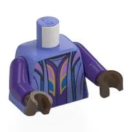 Torso, Blue Violet Open Robe, Blue Trim, Lavender/Blue Shapes on Shirt, Gold Trim Print, Dark Purple Arms, Umber Brown Hands