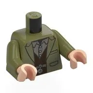 Torso, Jacket, Dark Brown Fest, Silver Chain, Dark Tan Shirt Print, Olive Green Arms, Light Nougat Hands