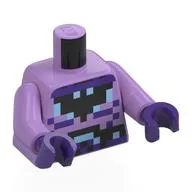 Torso, Pixelated Black Batman Logo, Utility Belt, Dark Purple Shapes print, Medium Lavender Arms, Dark Purple Hands