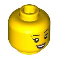 Minifig Head, Open Mouth Smile, Peach Lips