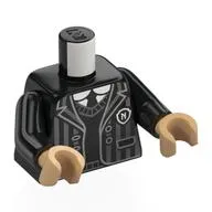 Torso, Black Arms, Warm Tan Hands with Print