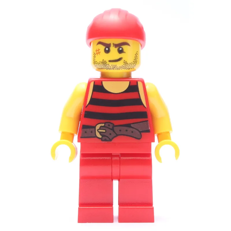 Pirate - Red Stripes, Red Legs, Red Bandana